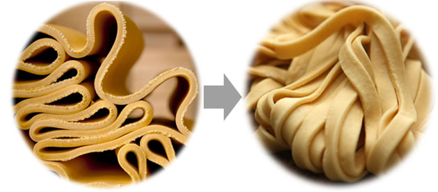 Noodles Made by Machine